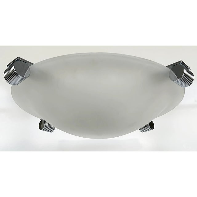 Mid-Century Modern Mid-Century Chrome Semi-Flush Mount Ceiling Fixture in Acrylic For Sale - Image 3 of 9