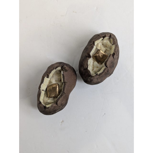 Ceramic Pair of Artist Signed Ceramic Baked Potatoes, Mid 20th Century For Sale - Image 7 of 11