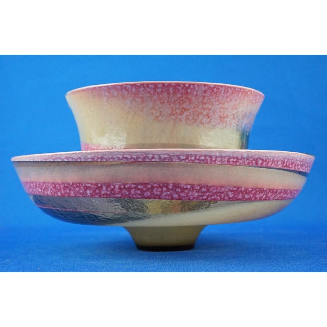 Large Murano Glass Vase and Saucer, 1970s, Set of 2 For Sale - Image 3 of 18