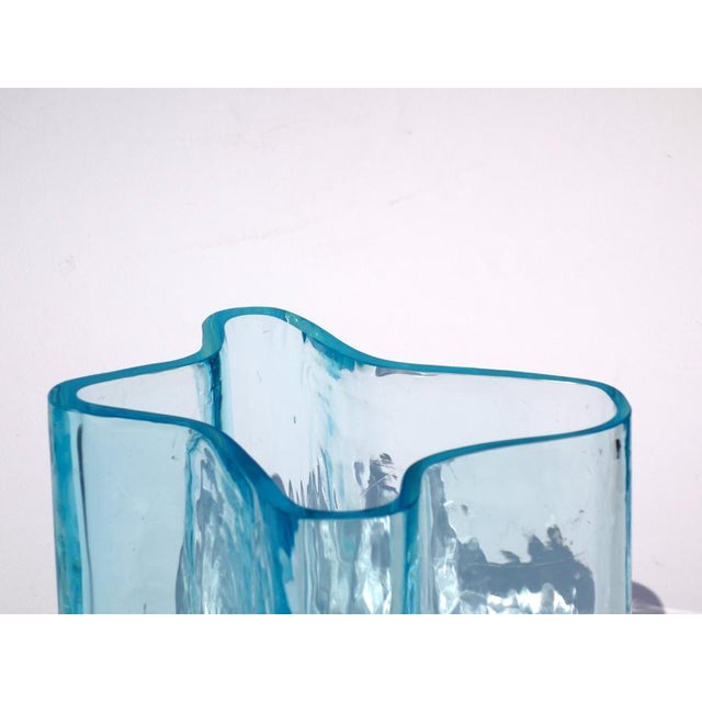 Space Age Blue Glass Vase, 1960s For Sale - Image 4 of 5