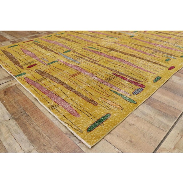 Textile Zeki Muren Distressed Vintage Turkish Sivas Rug - 06'08 X 09'00 For Sale - Image 7 of 10