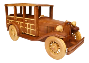 2005 Handmade Wooden Early 19th Century Classic Ford Car Model Figurine