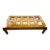 Italian Burl Wood Coffee Table in the Manner of Milo Baughman With Inset Glass Panels, 1970s For Sale