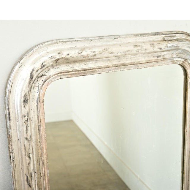 Wood 19th Century French Silver Gilt Louis Philippe Petite Mirror For Sale - Image 7 of 9