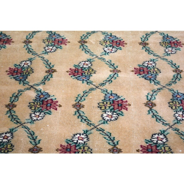 Turkish Vintage Turkish Anatolian Hand Knotted Wool Rug,5'1"X8'1" For Sale - Image 3 of 6