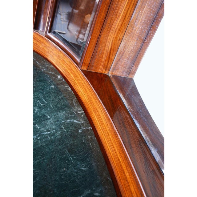 Art Deco Oval-Shaped Sideboard in Rosewood & Original Glass and Mirror, Czech, 1920s For Sale - Image 13 of 18
