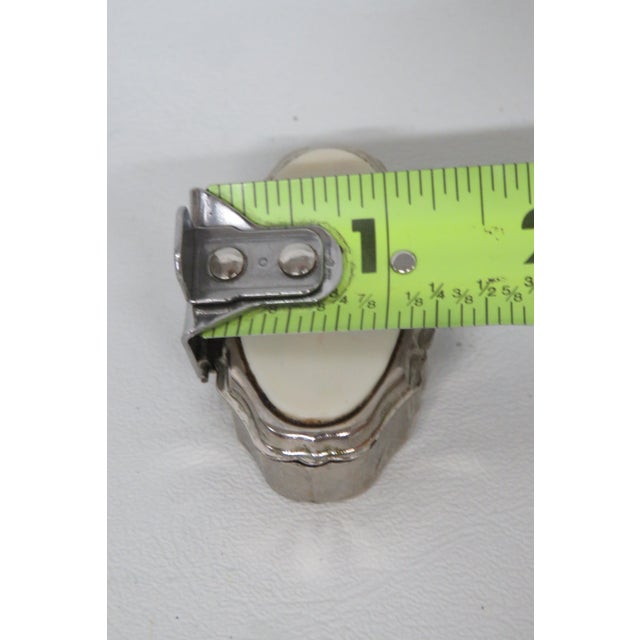 Metal Pill Box Small Compact Vintage Trinket Storage With Clasp Closure 4760b For Sale - Image 10 of 12