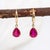 Contemporary Madagascar Ruby Earrings W Earth Mined Diamonds : 14k Solid Gold , 9x7mm For Sale - Image 3 of 7