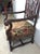 Antique Baroque Style High Back Throne Chair With Carved Wood Detail and Upholstered Seat For Sale - Image 13 of 16