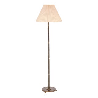 Danish Steel Floor Lamp with Adjustable Height, 1940s or 1950s For Sale