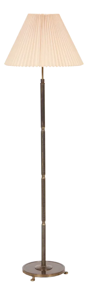Danish Steel Floor Lamp with Adjustable Height, 1940s or 1950s