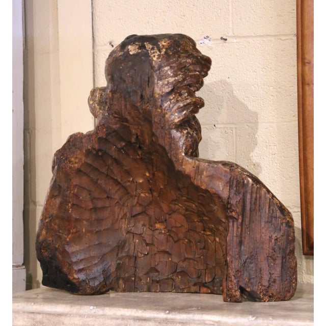 Mid-17th Century French Carved Walnut Bust of Saint Paul For Sale - Image 11 of 13