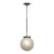 1930s French Art Deco Geometric Frosted Glass Globe Pendant Light by Degue For Sale