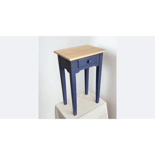 Mid Century Solid Oak Shaker Side Table For Sale - Image 4 of 10