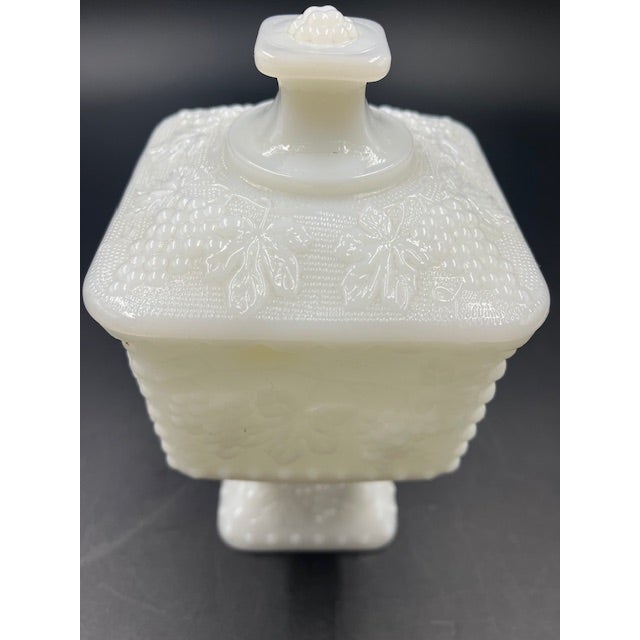 Glass Mid 20th Century Collection of 3 Milk Glass Lidded Dishes For Sale - Image 7 of 12