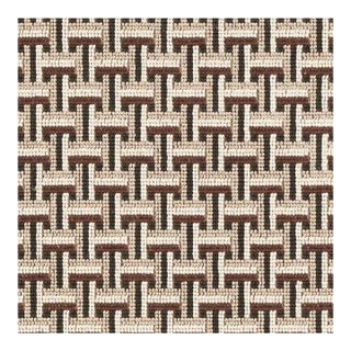 Sample - Schumacher Saxon Epingle Fabric in Cinder For Sale