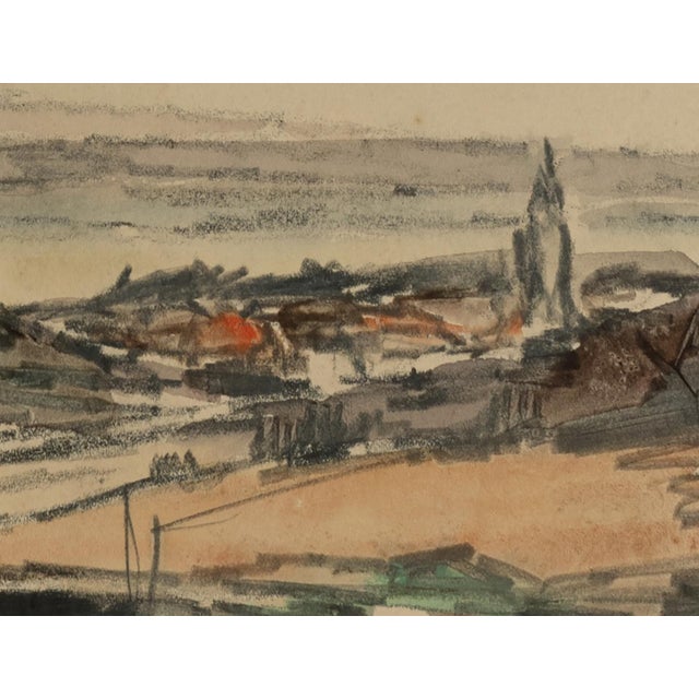This beautiful example of early to mid 1900's Expressionism of a French coastal town is both signed and dated by the...