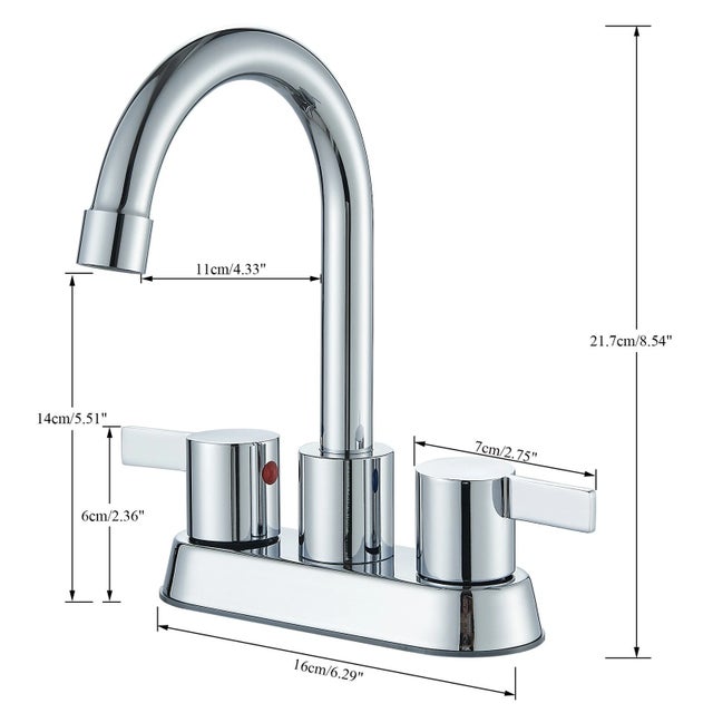 Digital Chrome Bathroom Sink Faucet 3 Holes 4in Centerset Basin Vanity Mixer With Drain For Sale - Image 7 of 12