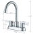 Digital Chrome Bathroom Sink Faucet 3 Holes 4in Centerset Basin Vanity Mixer With Drain For Sale - Image 7 of 12
