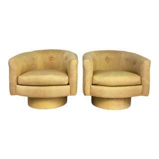 Mid-Century Modern Shawnee-Penn Swivel Club Chairs, Designer's Special-A Pair For Sale