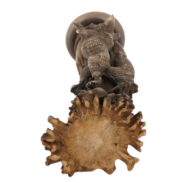 1900 - 1909 Austrian Silver Fox and Stag Antler Desk Seal by Georg Adam Scheid Circa 1900 For Sale - Image 5 of 8