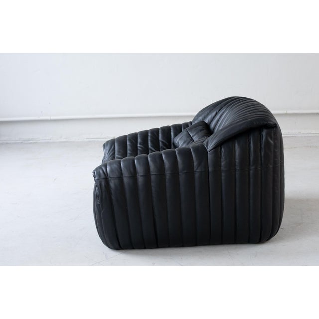 Vintage Sandra Chair in Black Leather by Annie Hieronimus for Ligne Roset, 1973 For Sale - Image 12 of 12
