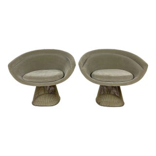 Knoll Platner Mohair Lounge Chairs - Set of 2 For Sale