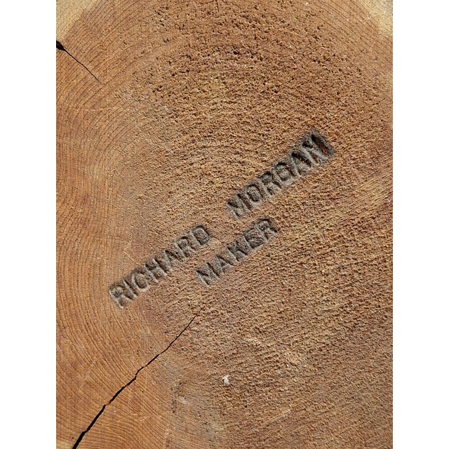Antique Wrought Iron Rushlight Holder Candle Socket Wood Base Richard Morgan For Sale - Image 14 of 17