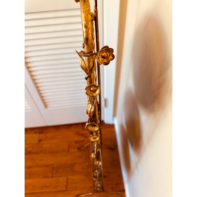 1950s Italian Gold Gilt Étagère Three-Tiers Foldable Serving Tray Table For Sale - Image 13 of 14