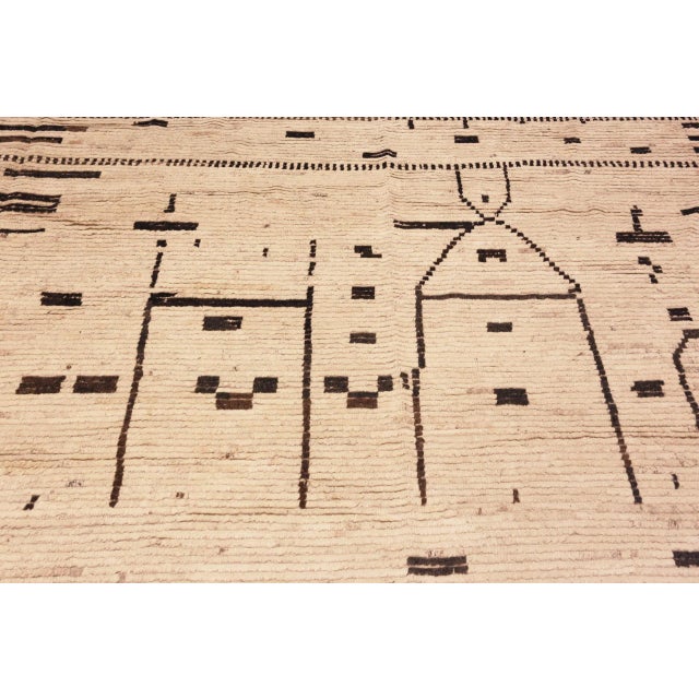 Linen Large Modern Moroccan Area Rug For Sale - Image 8 of 10