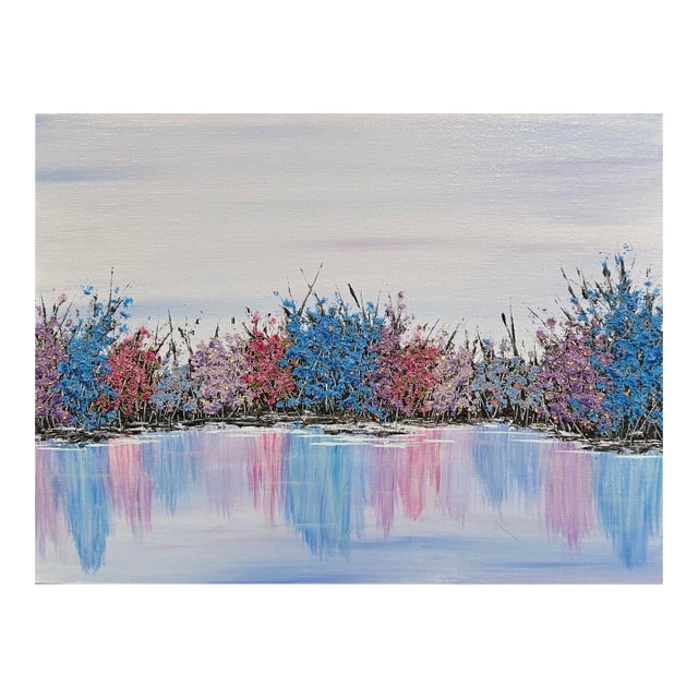 A Colorful Morning 9x12 Acrylic Mixed Media Nature Wall Art Original Painting For Sale