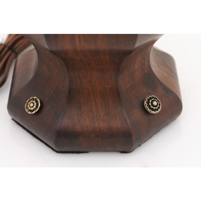 Late 20th Century Pair of Early 20th Century Mahogany Trestle Lamps - England For Sale - Image 5 of 10