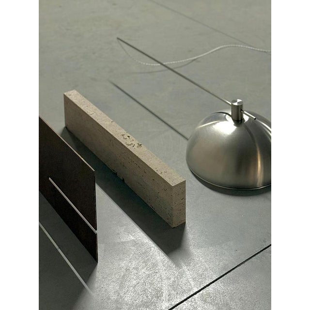Equo X Floor Lamp in Bent Iron with Stainless Steel and Travertine by D´ARK Atelier For Sale - Image 18 of 18
