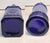 Blue Vintage Cobalt Blue Glass Bottle Vase Lot of 3 Decorative Embossed Glass 12" For Sale - Image 8 of 11
