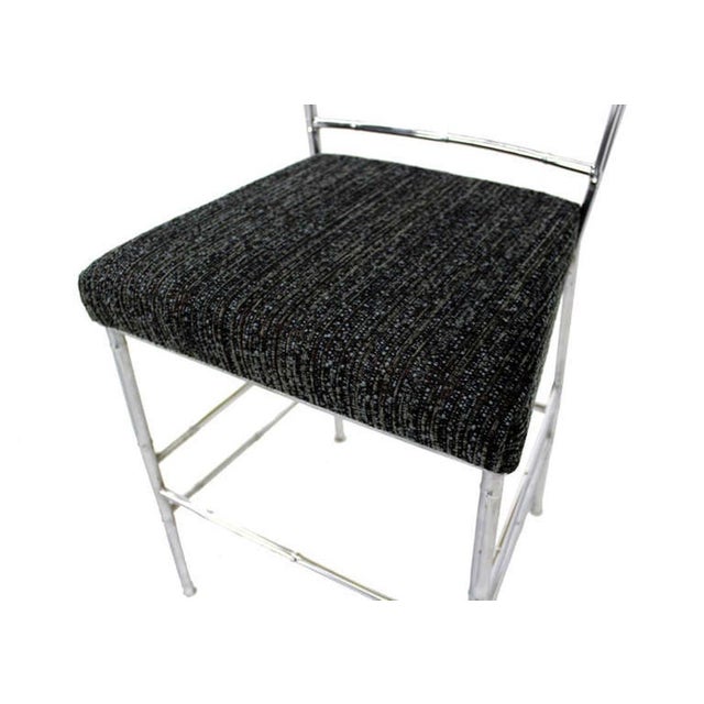 Mid-Century Modern Mid-Century Modern Faux Bamboo Chrome Designer Dining Chairs - Set of 4 For Sale - Image 3 of 8