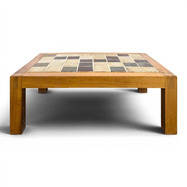 Wood Coffee Table in Elm and Porcelain Stoneware from Maison Regain For Sale - Image 7 of 7