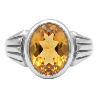 Citrine Signet Men's Ring, Wedding Engagement Ring Us 7 For Sale