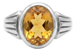 Citrine Signet Men's Ring, Wedding Engagement Ring Us 7