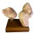 1970s Modern Rose Marble Sculpture on Wooden Base For Sale