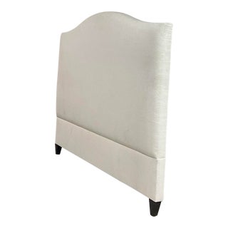 Baker Furniture Bespoke Blaire Cream Upholstered King Panel Bed Headboard For Sale
