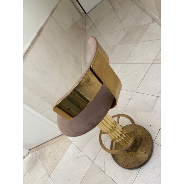 1980s 1980s Design for Leisure Tan Suede Barstool Set (2) For Sale - Image 5 of 5