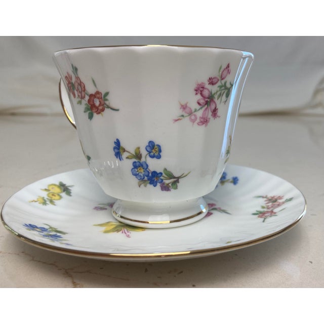 Mid 20th Century Duchess Fine Bone China Tea Cup and Saucer Set For Sale - Image 4 of 14