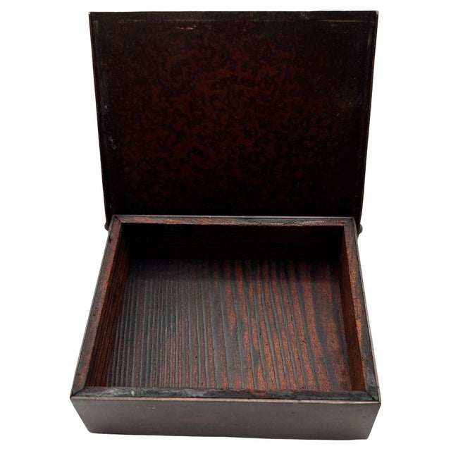 Metal Early 20th Century Arts & Crafts Sterling Silver on Bronze Humidor Cigarette Box by Heintz For Sale - Image 7 of 10