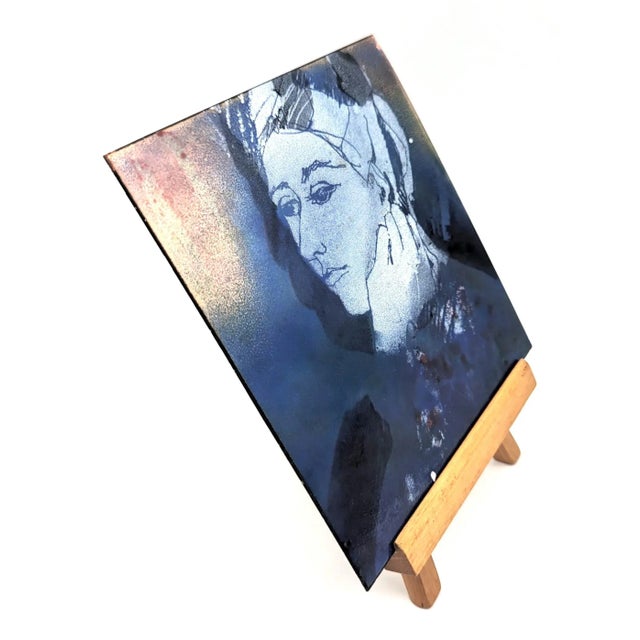 1980s 1980s Portrait on Copper For Sale - Image 5 of 9