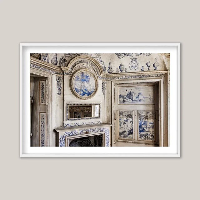 A tranquil study of a beautifully hand-painted interior, found in a Château in Normandy, northern France. The intricate...