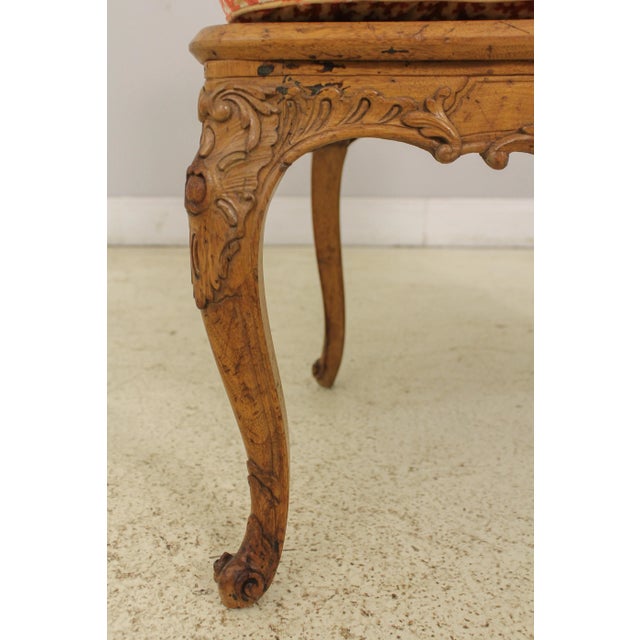 Brown Vintage 1930s French Louis XV Carved Armchair For Sale - Image 8 of 13