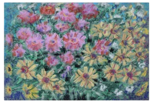 Eduards Metuzals, Autumn Flowers, 1974, Pastel on Paper