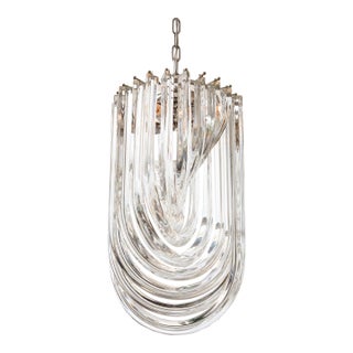 Mid 20th Century Concentric Cascading Glass Arc Chandelier For Sale