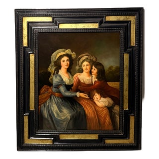 R. Belliagh, Portrait of Women & Children, Oil Painting on Wooden Panel, Framed For Sale