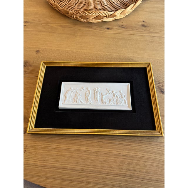 Framed Royal Copenhagen bisque porcelain plaque entitled Ages of Love. Modeled after a relief by Danish sculptor Bertel...